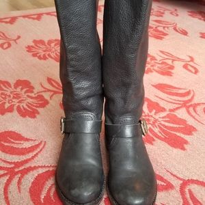 Frye Black Veronica Slouch Leather Boots 6.5